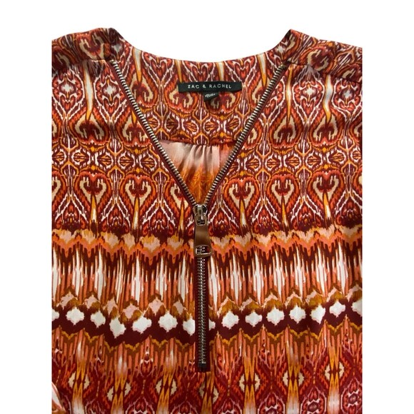 Zac & Rachel Multicolor Tunic Blouse With A Zipper Front Closure Size XL - Picture 2 of 12